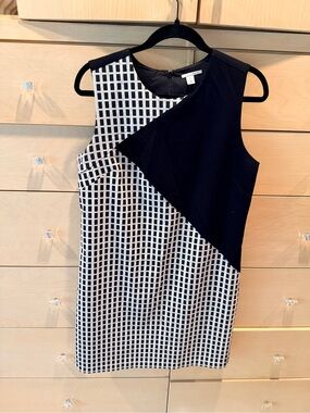 Black & White Geometric Shift Dress